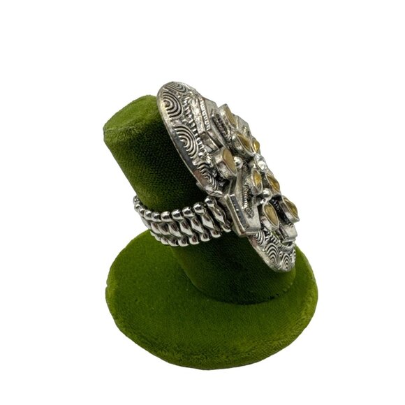 Multi Toned Cross Shaped Stretch Ring One Size - Picture 5 of 7